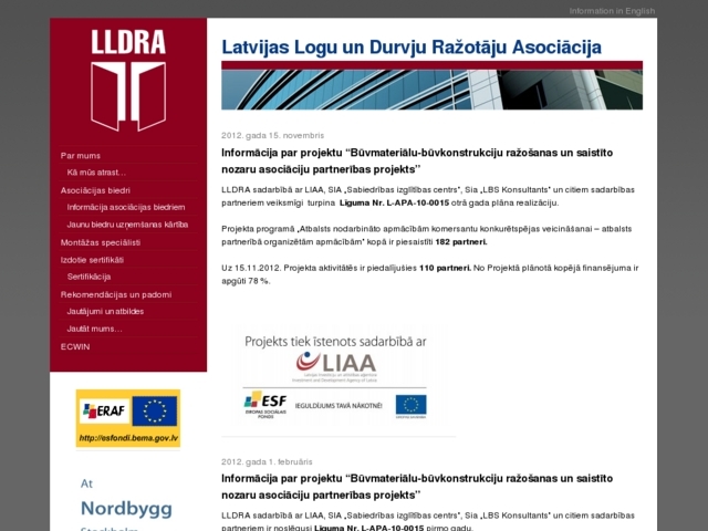 Latvijas logu un durvju ražotāju asociācija,LLDRA, AS